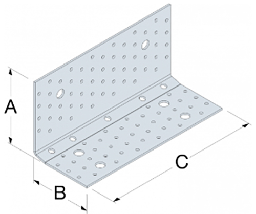 Schema tecnico piastra angolare AB255HD Simpson Strong-Tie