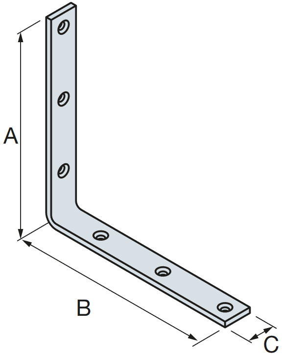 Schema tecnico piastrina angolare CRE Simpson Strong-Tie