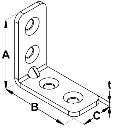 Schema tecnico piastrina angolare EC-YZ Simpson Strong-Tie