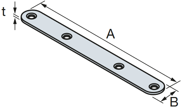 Schema tecnico piastrina dritte ECA Simpson Strong-Tie