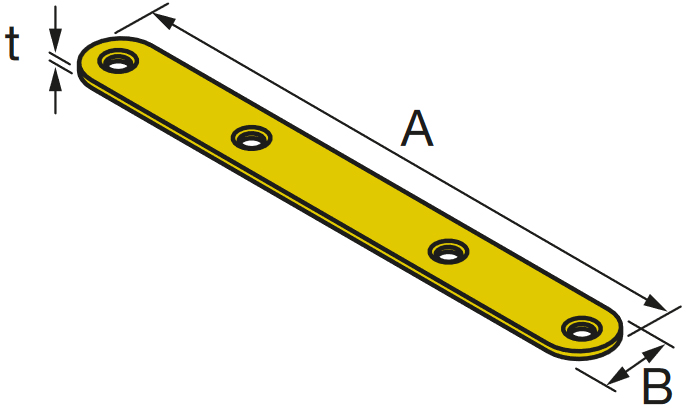 Schema tecnico piastrina dritte ECA-YZ Simpson Strong-Tie