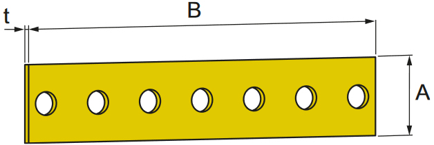 Schema tecnico piastrina perforata HST Simpson Strong-Tie