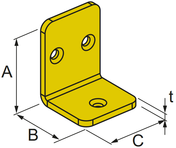 Schema tecnico piastrina angolare LAN-YZ Simpson Strong-Tie