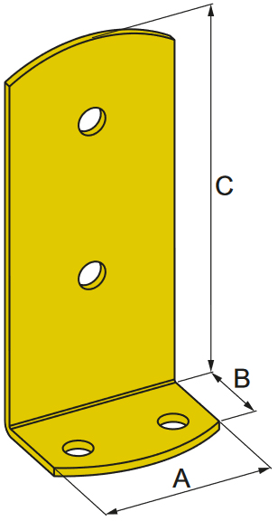 Schema tecnico portapilastro AJ Simpson Strong-Tie
