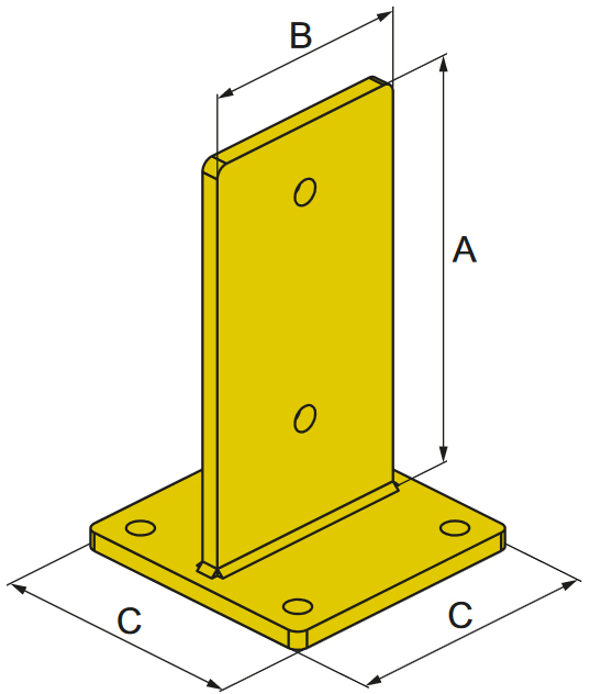 Schema tecnico portapilastro CPT Simpson Strong-Tie