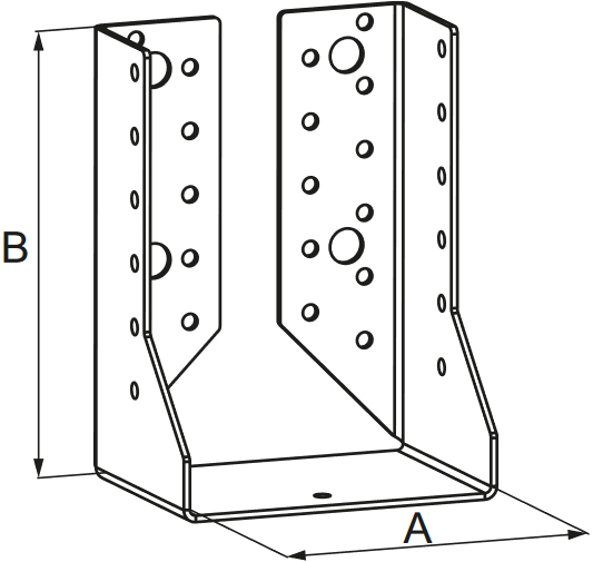 Schema tecnico scarpa ancoraggio interna BSIN-W Simpson Strong-Tie