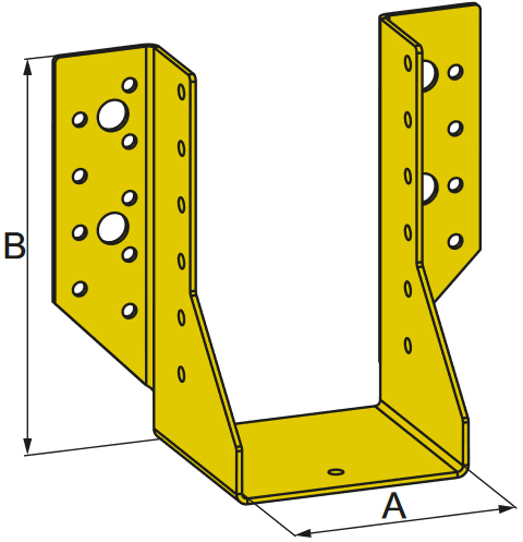 Schema tecnico scarpa ancoraggio esterno BSNN YZ Simpson Strong-Tie