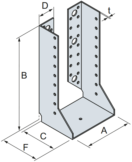 Schema tecnico scarpa ancoraggio interna SAI Simpson Strong-Tie