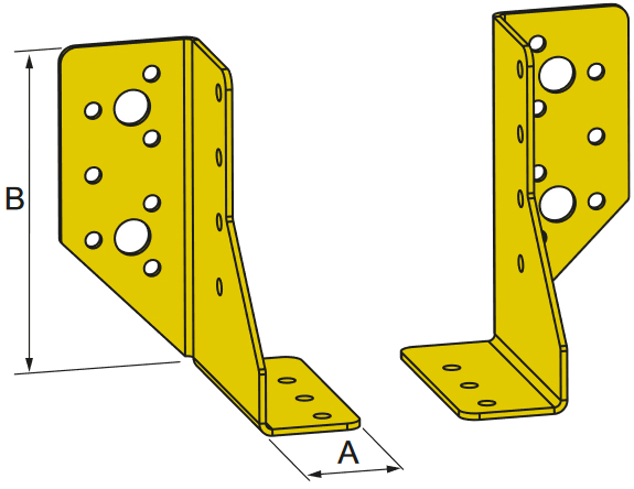 Schema tecnico scarpa ancoraggio esterna SDE-YZ Simpson Strong-Tie