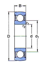 Cuscinetti a sfera oscillanti 1726203-2RS SKF foro D.17-40-12h