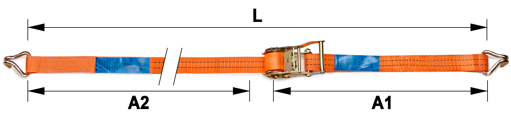 Schema tecnico cinghia di ancoraggio CR35 Strops
