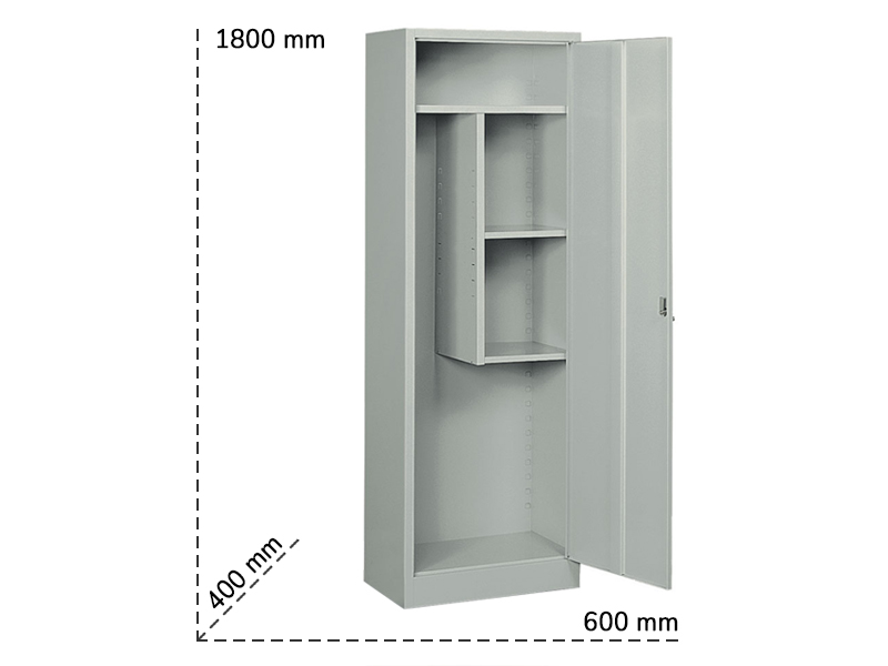 Armadio portascope con dimensioni L 600 mm x P 400 mm x H 1800 mm