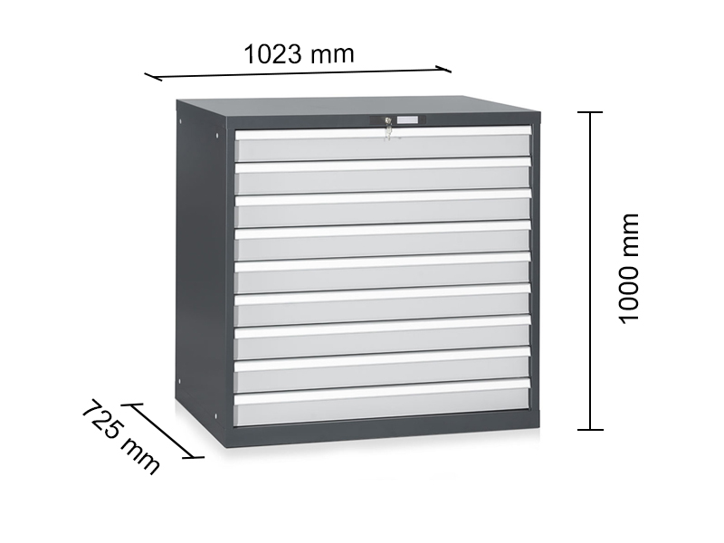 Cassettiera Stark Tecnotelai a 9 cassetti ad estrazione totale  1023x725x1000mm [AH555ANGC]