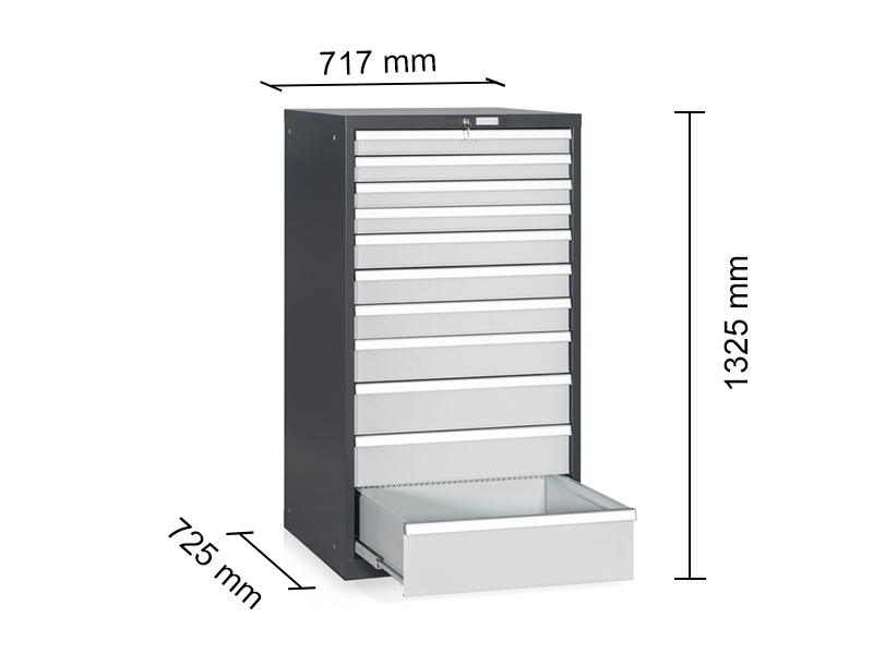 Cassettiera Stark Tecnotelai a 11 cassetti ad estrazione totale  717x725x1325mm [AH550ANGC]