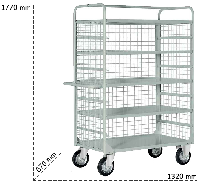 Dettaglio carrello a ripiani Tecnotelai C064G