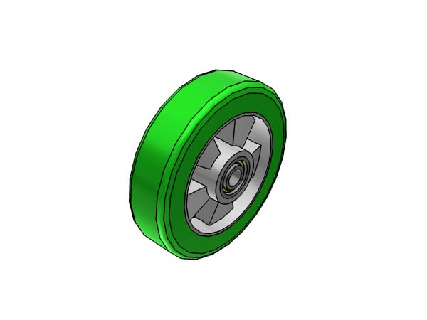 Industrial Tecnica. Ruote in poliuretano termoplastico, nucleo in  poliammide 6, mozzo con cuscinetti a sfere
