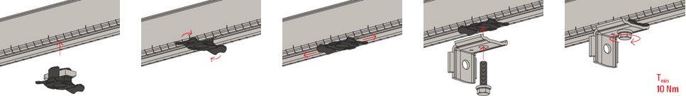 illustrazione istruzioni dado di collegamento FSM Clix P6 Fischer