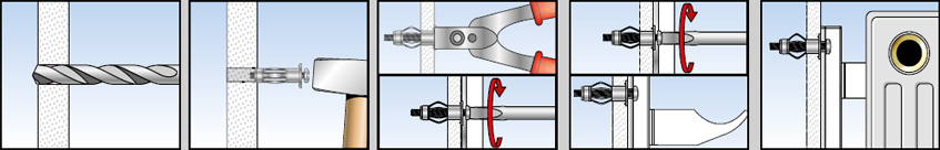 illustrazione utilizzo staffa radiatori TC Fischer