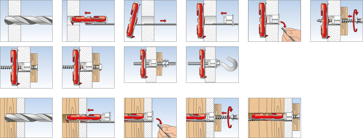 illustrazione utilizzo tassello Duotec 12 H Fischer