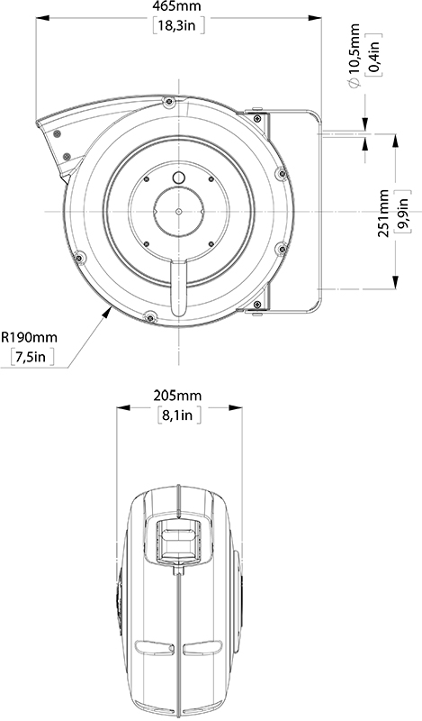 Schema tecnico avvolgitubo Zeca 805/10