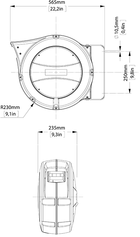 Schema tecnico avvolgitubo Zeca AM86/10