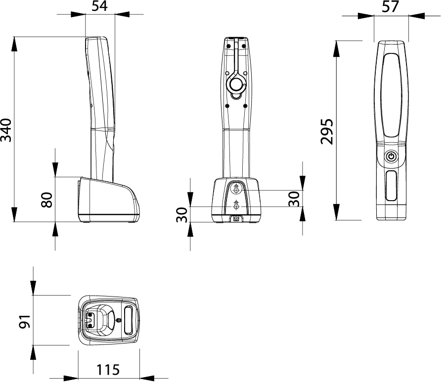 Schema tecnico lampada led ricaricabile 342